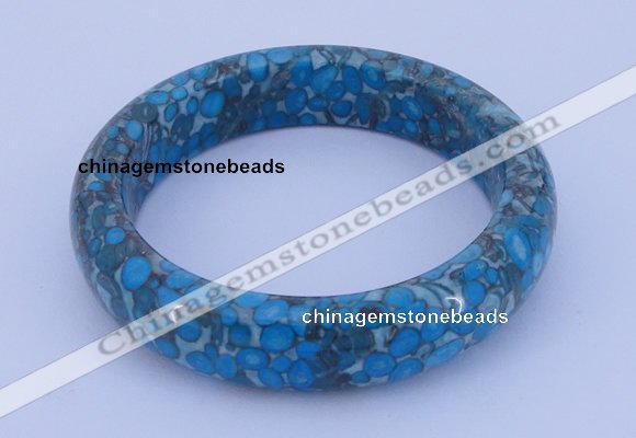 CGB209 Inner diameter 60mm fashion flower turquoise gemstone bangle