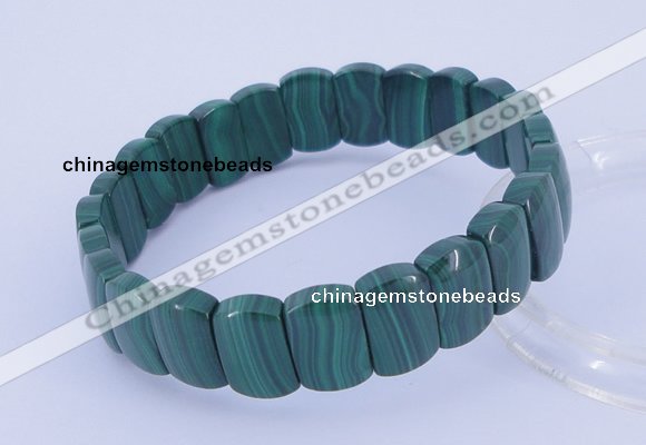 CGB224 7 inches 8*12mm rectangle natural malachite gemstone bracelets