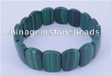 CGB225 7 inches 11*16mm rectangle natural malachite gemstone bracelets