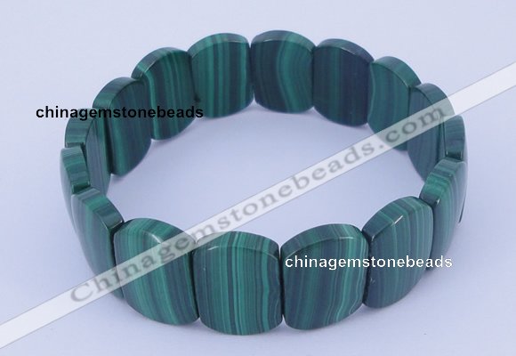 CGB225 7 inches 11*16mm rectangle natural malachite gemstone bracelets