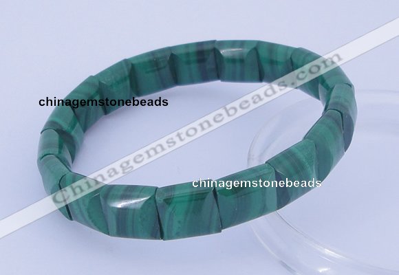 CGB226 7 inches 10*10mm square natural malachite gemstone bracelets