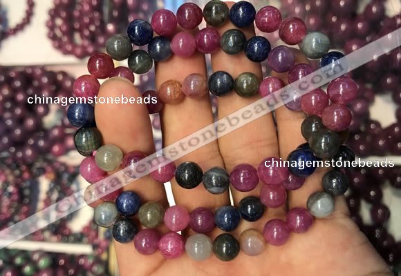 CGB2516 7.5 inches 7.5mm - 7.8mm round ruby sapphire beaded bracelets