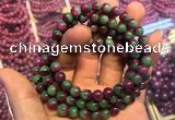 CGB2519 7.5 inches 8mm round ruby zoisite beaded bracelets