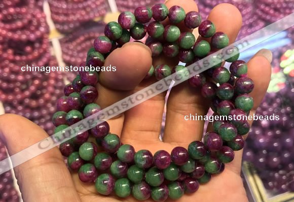 CGB2520 7.5 inches 9mm round ruby zoisite beaded bracelets