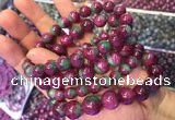 CGB2527 7.5 inches 9mm round ruby zoisite beaded bracelets