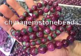 CGB2530 7.5 inches 12mm round ruby zoisite beaded bracelets