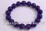 CGB2564 7.5 inches 12mm round charoite gemstone beaded bracelets