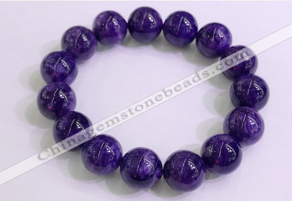 CGB2565 7.5 inches 14mm round charoite gemstone beaded bracelets