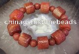 CGB3017 7.5 inches 15*19mm carved tube agate bracelet wholesale