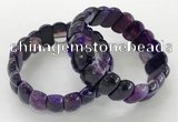 CGB3124 7.5 inches 10*20mm faceted oval agate bracelets