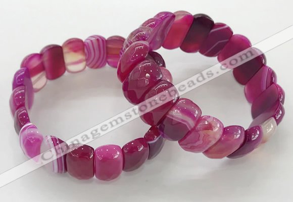 CGB3125 7.5 inches 10*20mm faceted oval agate bracelets