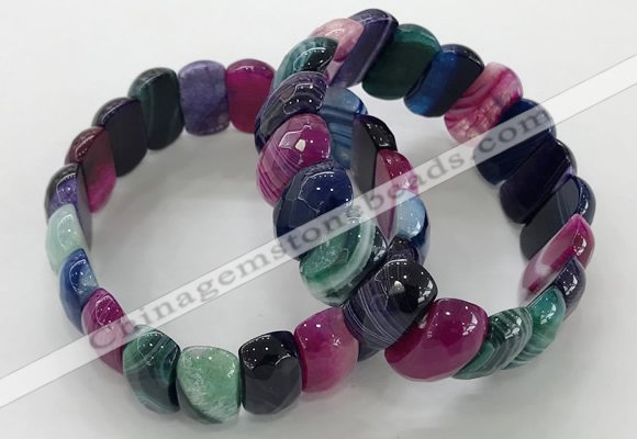 CGB3133 7.5 inches 10*20mm faceted oval agate bracelets