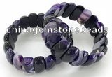 CGB3141 7.5 inches 11*23mm faceted oval agate bracelets