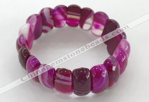 CGB3142 7.5 inches 11*23mm faceted oval agate bracelets