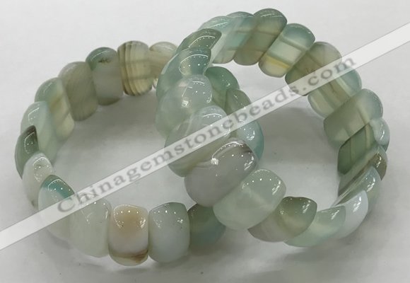 CGB3146 7.5 inches 11*23mm faceted oval agate bracelets