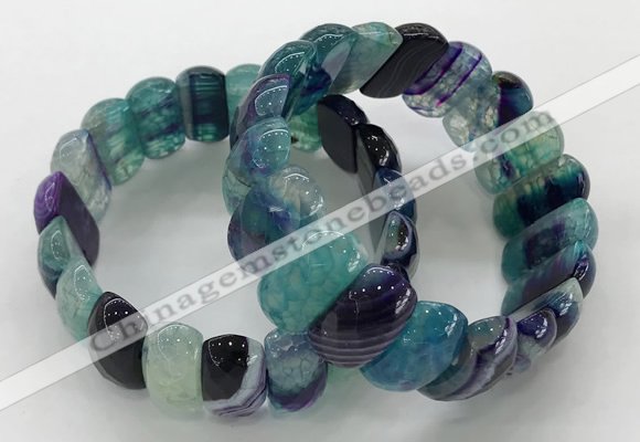 CGB3150 7.5 inches 11*23mm faceted oval agate bracelets