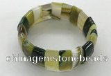 CGB3155 7.5 inches 11*23mm faceted rectangle agate bracelets