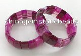 CGB3156 7.5 inches 11*23mm faceted rectangle agate bracelets