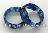 CGB3158 7.5 inches 11*23mm faceted rectangle agate bracelets