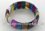 CGB3160 7.5 inches 11*23mm faceted rectangle agate bracelets