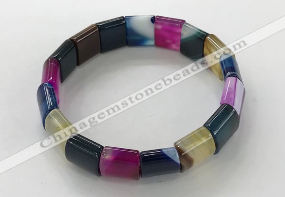 CGB3179 7.5 inches 12*15mm rectangle agate bracelets wholesale