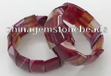 CGB3188 7.5 inches 15*25mm rectangle agate bracelets wholesale