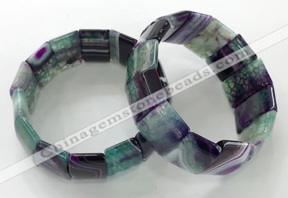 CGB3190 7.5 inches 15*25mm rectangle agate bracelets wholesale