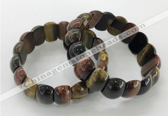 CGB3235 7.5 inches 12*20mm oval mixed tiger eye bracelets