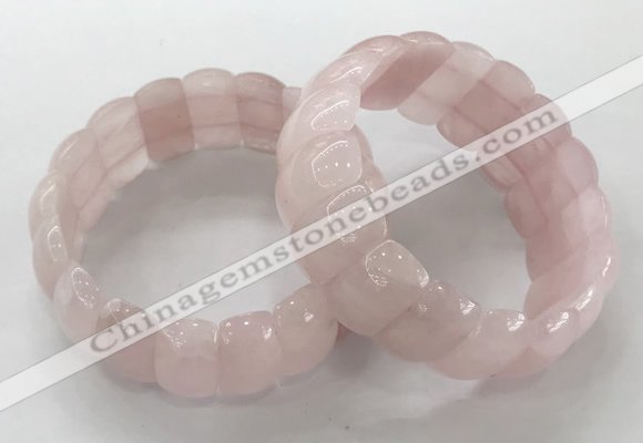 CGB3240 7.5 inches 12*25mm oval rose quartz bracelets