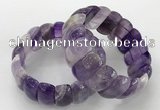 CGB3241 7.5 inches 12*25mm oval amethyst gemstone bracelets