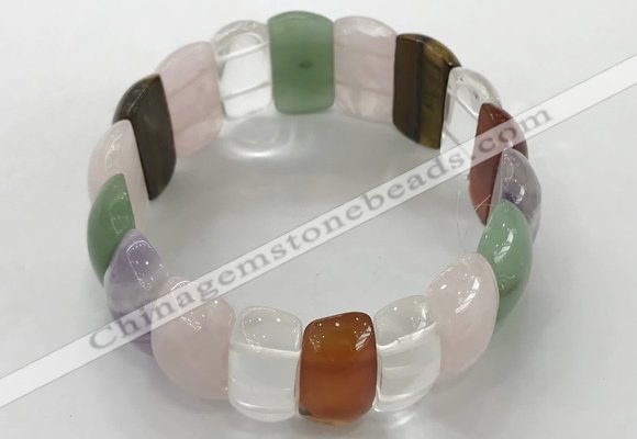 CGB3244 7.5 inches 12*25mm oval mixed quartz bracelets