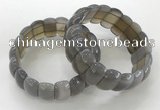 CGB3246 7.5 inches 12*25mm oval grey agate bracelets