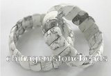 CGB3258 7.5 inches 12*25mm oval white howlite bracelets