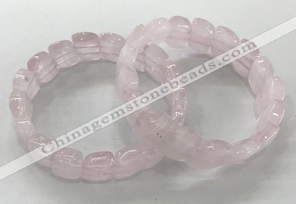 CGB3265 7.5 inches 10*15mm faceted marquise rose quartz bracelets