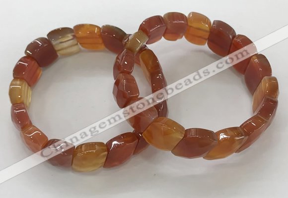 CGB3268 7.5 inches 10*15mm faceted marquise red agate bracelets