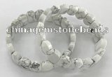 CGB3275 7.5 inches 10*15mm faceted oval white howlite bracelets