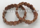 CGB3277 7.5 inches 10*15mm faceted marquise goldstone bracelets