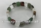 CGB3280 7.5 inches 10*15mm faceted oval mixed gemstone bracelets