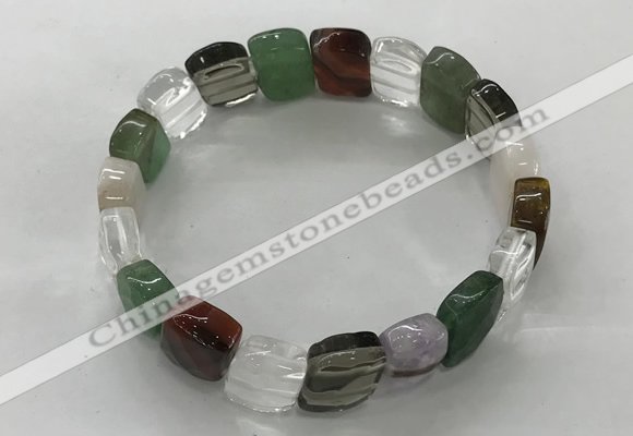 CGB3280 7.5 inches 10*15mm faceted oval mixed gemstone bracelets