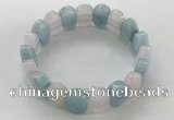 CGB3283 7.5 inches 10*15mm faceted oval mixed gemstone bracelets