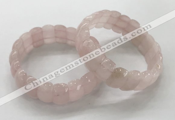 CGB3291 7.5 inches 10*20mm faceted oval rose quartz bracelets