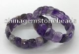 CGB3292 7.5 inches 10*20mm faceted oval amethyst bracelets