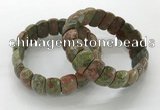 CGB3300 7.5 inches 10*20mm faceted oval unakite bracelets