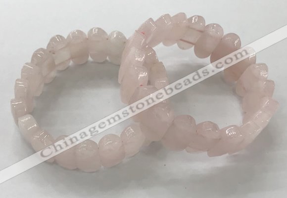 CGB3310 7.5 inches 10*20mm faceted oval rose quartz bracelets