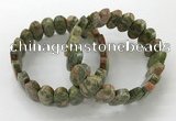 CGB3317 7.5 inches 10*20mm faceted oval unakite bracelets