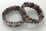 CGB3318 7.5 inches 10*20mm faceted oval rhodonite bracelets