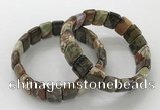 CGB3334 7.5 inches 10*15mm rectangle rainforest agate bracelets