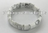 CGB3336 7.5 inches 10*15mm rectangle white howlite bracelets