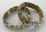 CGB3337 7.5 inches 10*15mm rectangle picture jasper bracelets