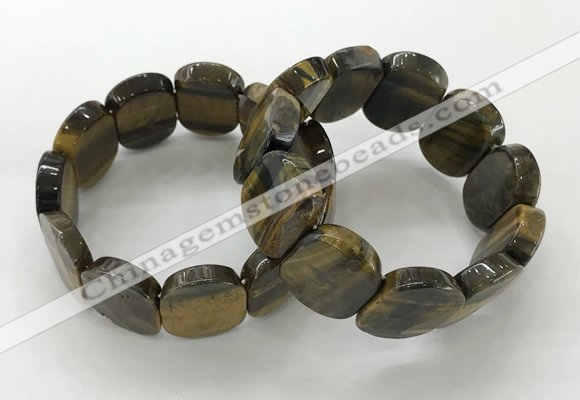 CGB3352 7.5 inches 19*25mm faceted oval blue tiger eye bracelets